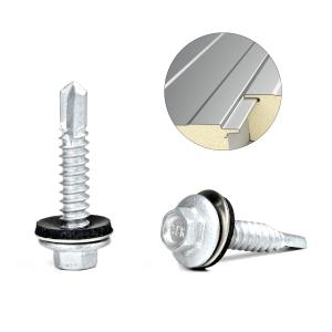 6.3x32 Fluorocarbon Baking Hex Washer Flange Metal Roof Screw with Hex Flange