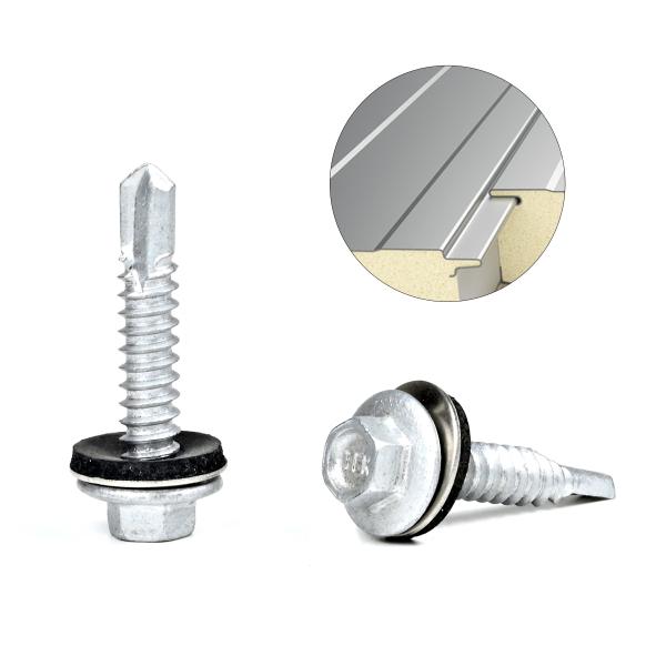 6.3x32 Fluorocarbon Baking Hex Washer Flange Metal Roof Screw with Hex Flange