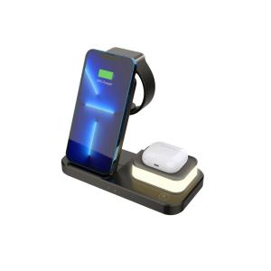 Portable 15W 3 In 1 Fast Wireless Charger Foldable For Samsung Iphone