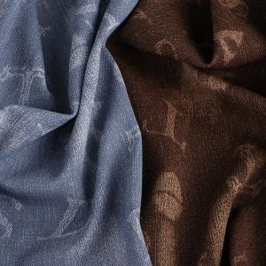 Washed Denim PU Leather Eco Friendly Embossed Lightweight Faux Leather