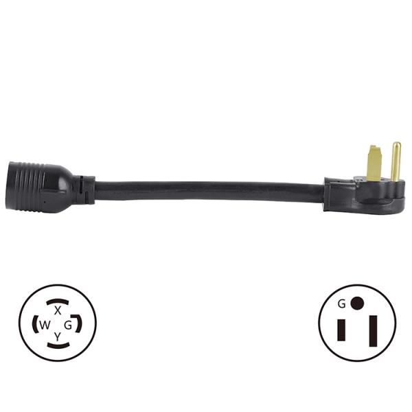 US Plug Standard NEMA 6-50P Male to NEMA L14-30R Female Welder Plug Adapter 250V Extension Cord with 3 Prong Locked Socket