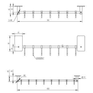 Custom Towel Hanger Hook Wall Rail Stainless Steel Kitchen Rail Hook Removable 5