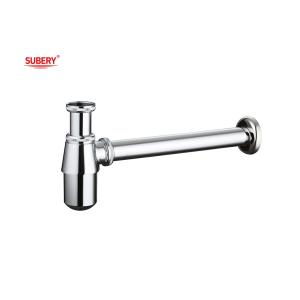 China Brass bottle trap lavatory basin drainage siphon bathroom p-trap pipe for wash basin chrome OEM on sale