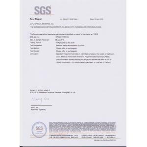 JAYU OPTICAL MATERIAL CO.,LTD Certifications