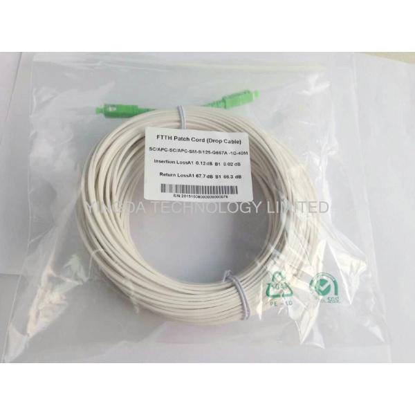 FTTH Fiber Optic Patchcord 1 Core SC / APC - SC / APCSM 657A Simplex 40M FRP