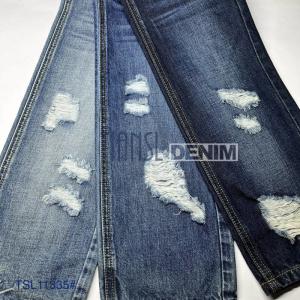 Custom 158cm 100% Cotton Denim Fabric Light Blue 9.4 Oz