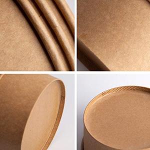 Customized Disposable Heatable Food Packaging Boxes Round Kraft Paper Salad