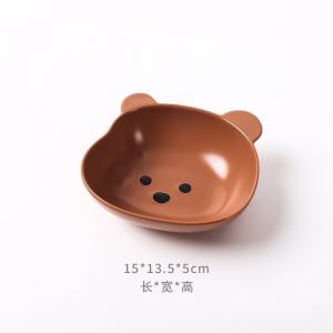 China Cat bowl ceramic dog bowl bear bowl cute anti-overturning cat plate rice bowl cat food bowl on sale