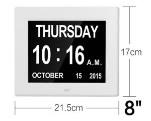 Cheap American Lifetime, Newest Version Updated Memory Loss Digital Calendar Day Clock with Day Cycles &amp; Battery Backup(White） for sale