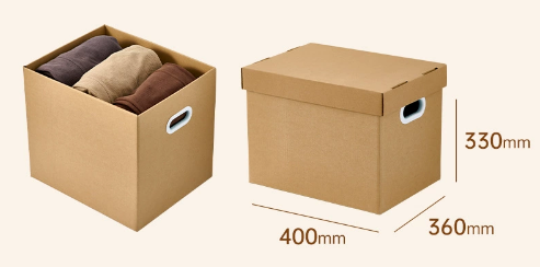 Spot Kraft paper Corrugated Cardboard Shipping Box with Large Capacity Moving and Packing Storage Clothes Toys Miscellaneous Items Sorting with Lid