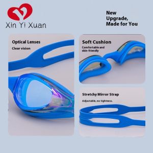 China Dark Blue Personalized UV Protection Swimming Goggles Antifog Male Swimming Goggles on sale