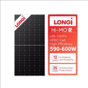 Longi Solar Hi-MO 6 590W 595W 600W Black Frame Solar Panels for Home Solar