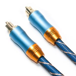 Toslink Digital Cable Premium OD6.0 Knited Rope Plated Frosted Shell Square
