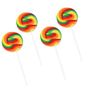 Private Label Customization Multi Colored Swirl Lollipops Sweets