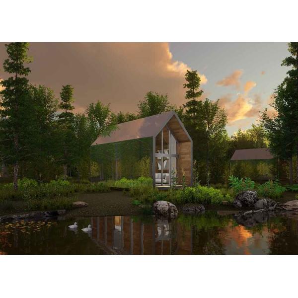 Quality Brown Taupe Prefab Loft Homes Anti Rust / Fireproof Size L8700*W4000*H5600mm wholesale