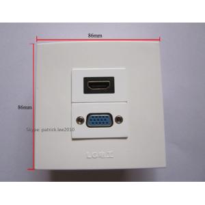 In Stock On Sale HDMI + VGA Panel HDMI1.4 Version 86x86mm White Socket Panels PC