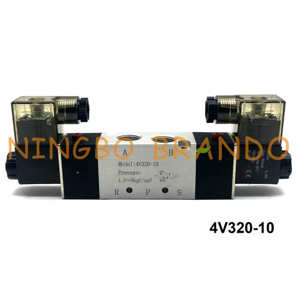 3/8" NPT 4V320-10 AirTAC Type Double Solenoid Valve 2 Position 5 Way DC12V DC24V
