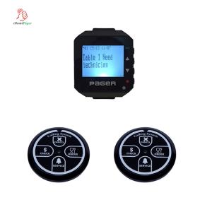 Customize cheap wireless alphanumeric wrist watch and button pager system used