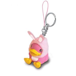 Durable Anime Figure 3d Plastic Mini Duck Keychains PVC Rubber Material OEM