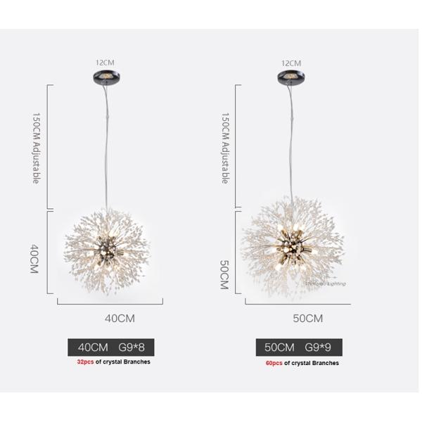 Modern Crystal Dandelion Chandelier Lighting Pendant Lamp Chiffon Chandelier(WH-MI-153)