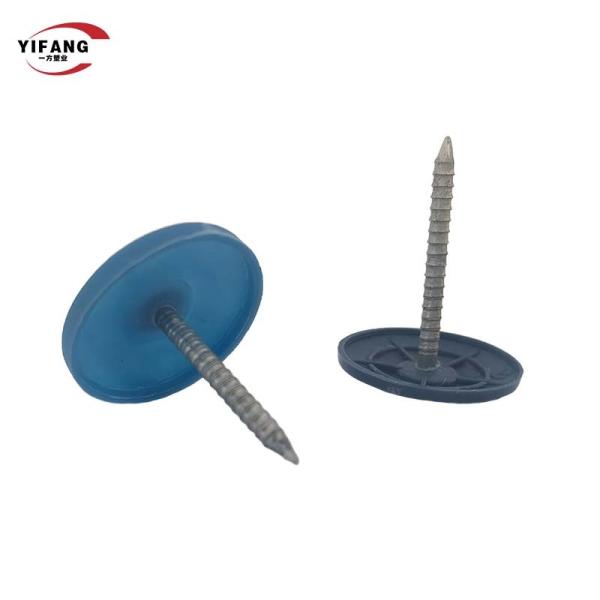 Quality High Carbon Steel Plastic Cap Nails / Felt Roofing Nails With Plastic Washers wholesale