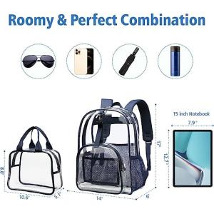 Clear Backpack Heavy Duty - Large Clear Backpacks For School PVC Transparent