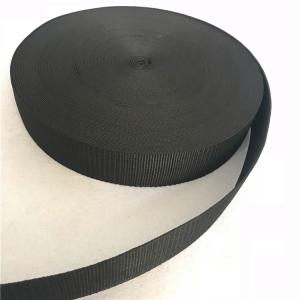 4cm Width Lawn Furniture Webbing , Black Color 52g/M Patio Chair Webbing