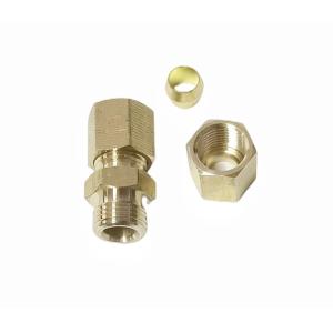 Brass Material CNC Compression Pipe Fittings 1/4'' X 1/4''