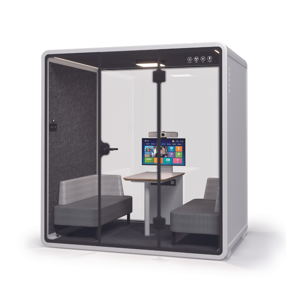 Indoor Prefabricated Office Pod Custom Modular Phone Booths White