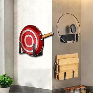 Wall-Mounted Pot Lid Rack Cutting Board Shelf Pot Cover Storage Rack with Self