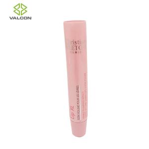 China Pink Oval Lip Balm Tubes Silver Hot Stamping Silk Screen Printing on sale