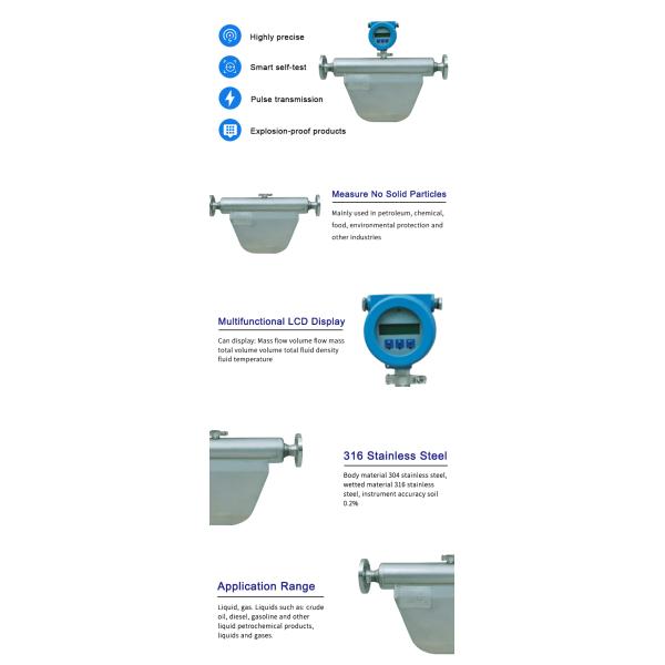 LCD Diaplay IP67 316L Coriolis Mass Flow Meter