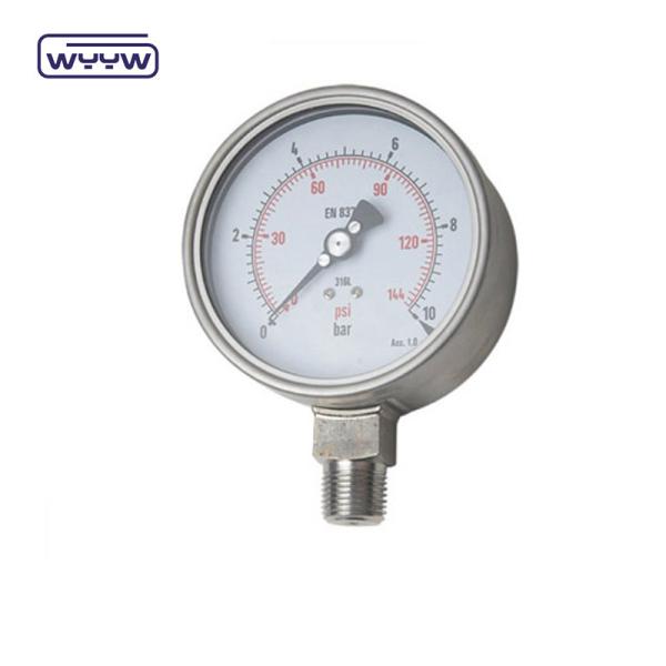Quality Stainless Steel Pressure Gauge Dry Bottom 1/2"Bsp Use For Air Water wholesale