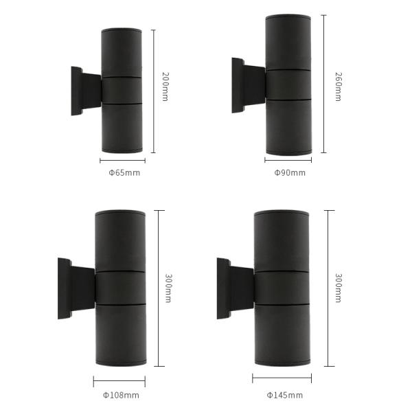 Modern design Black grey color surface mounted 18W aluminum outdoor decorative led wall light