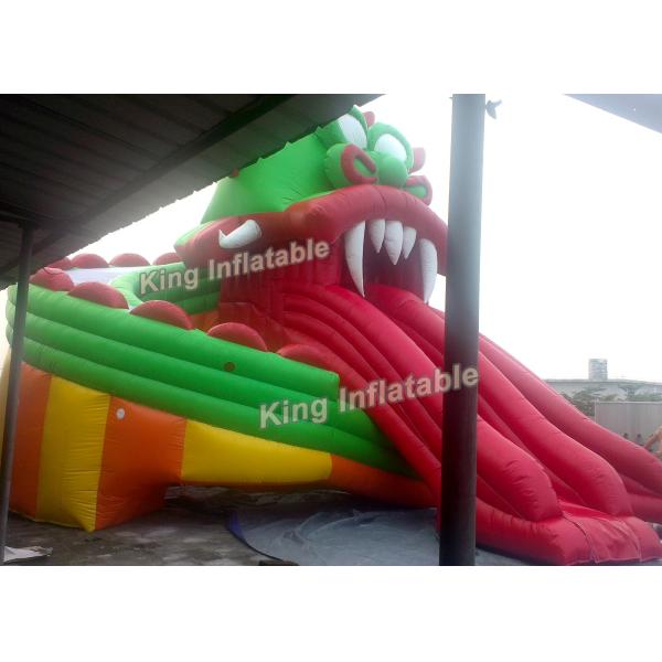 Beautiful Red Dragon Inflatable Water Slide With Moster Model PVC For Adults