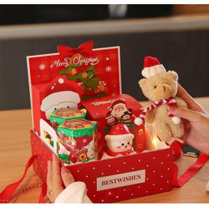 Christmas Gift Box With Clear Lid Portable Treat Box For Apples Cookies Candies
