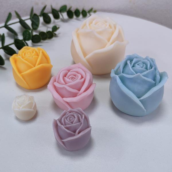 Rose Flower Candles Molds, 3D Rose Flower Silicone Molds for DIY Epoxy Resin