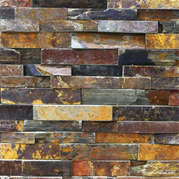 Quality Slate Culture Stone Rust Slate Ledgestone Veneer Panels With Rock Facing wholesale