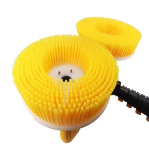 Yellow Nylon Bristles and Two-Disc Brush Heads Solar Panel Cleaning Brush Remote