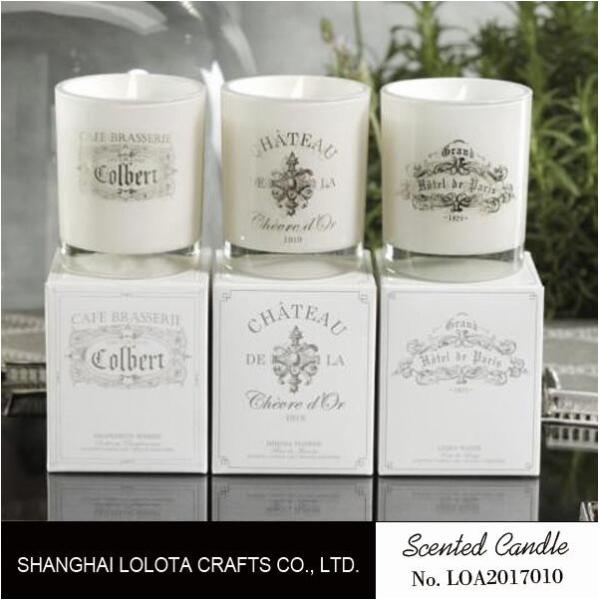 Quality Customized Home Strong Scented Candles With Printed Transparent Glass Bottle wholesale