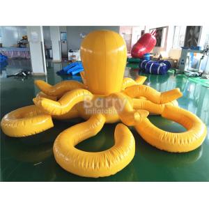 Customized Yellow Octopus Inflatable Pool Floats For Aqua Water Park