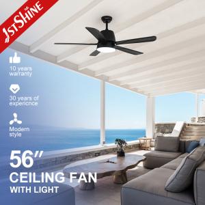 5 ABS Blades LED Ceiling Fan with Light Remote Control and Wall Control