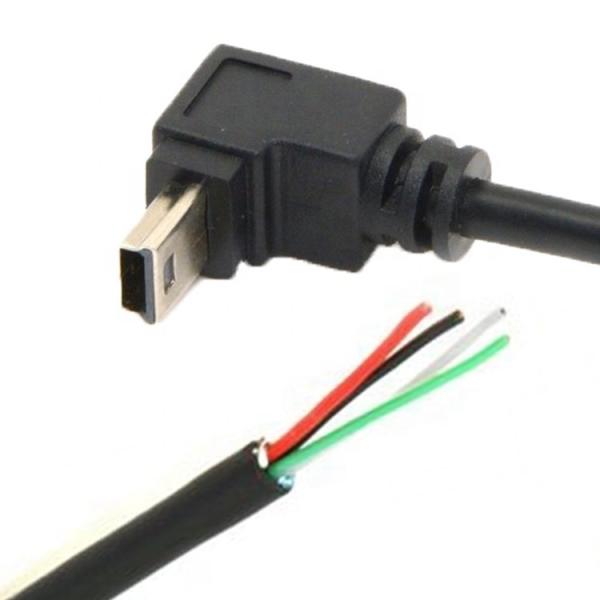 Quality 90 Degree Up Down Left Right Angle Mini USB to Stripped Bare Wire Open End Pigtail Cable wholesale