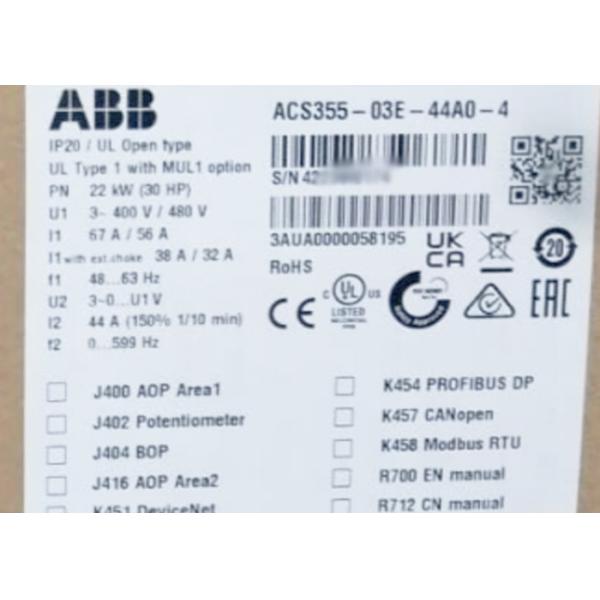 ABB ACS510-01-038A-4 38 A 18.5 kW 15 W Frequency Converter 380 / 480 V 38A 380V IP21