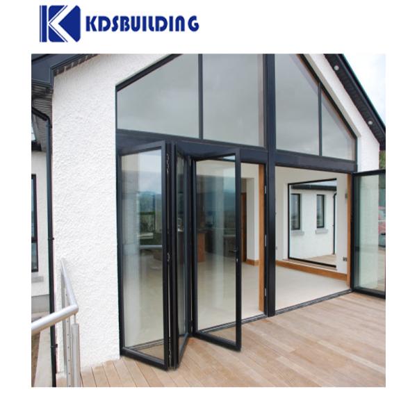 KDSBuilding Soundproof Waterproof Veranda Fold up Retractable Cheap Security Glass Folding Door