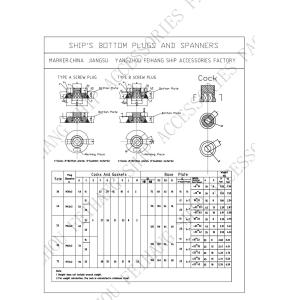 Technical Parameter For Bottom Plugs Model AW42-35N & Bottom Plugs BW52-45N CB/T254-1997