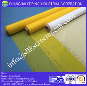 China screen printing fabric mesh 68T white/yellow polyester printing mesh for screen printing on sale