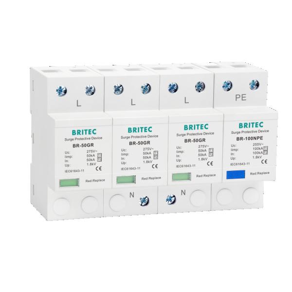 BR-50GR 3P+N Type 1 Surge Protection Device Class 1 AC SPD 50ka Spd Thunder