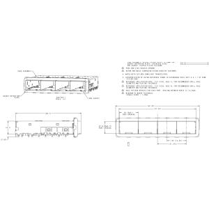 TE 2057162-1 SFP+ Cage Ganged (1 x 4) Connector 16 Gb/s Right Angle