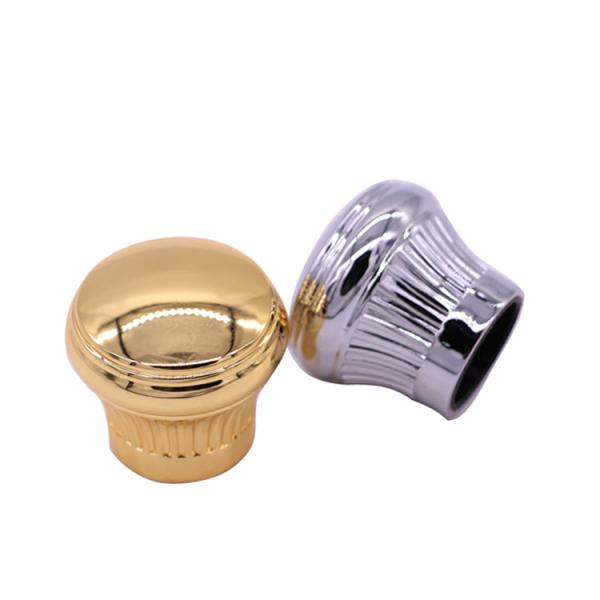 Quality Round Top Golden Cap Perfume Bottle Zinc Alloy Perfume Caps For 18mm Sprayer wholesale